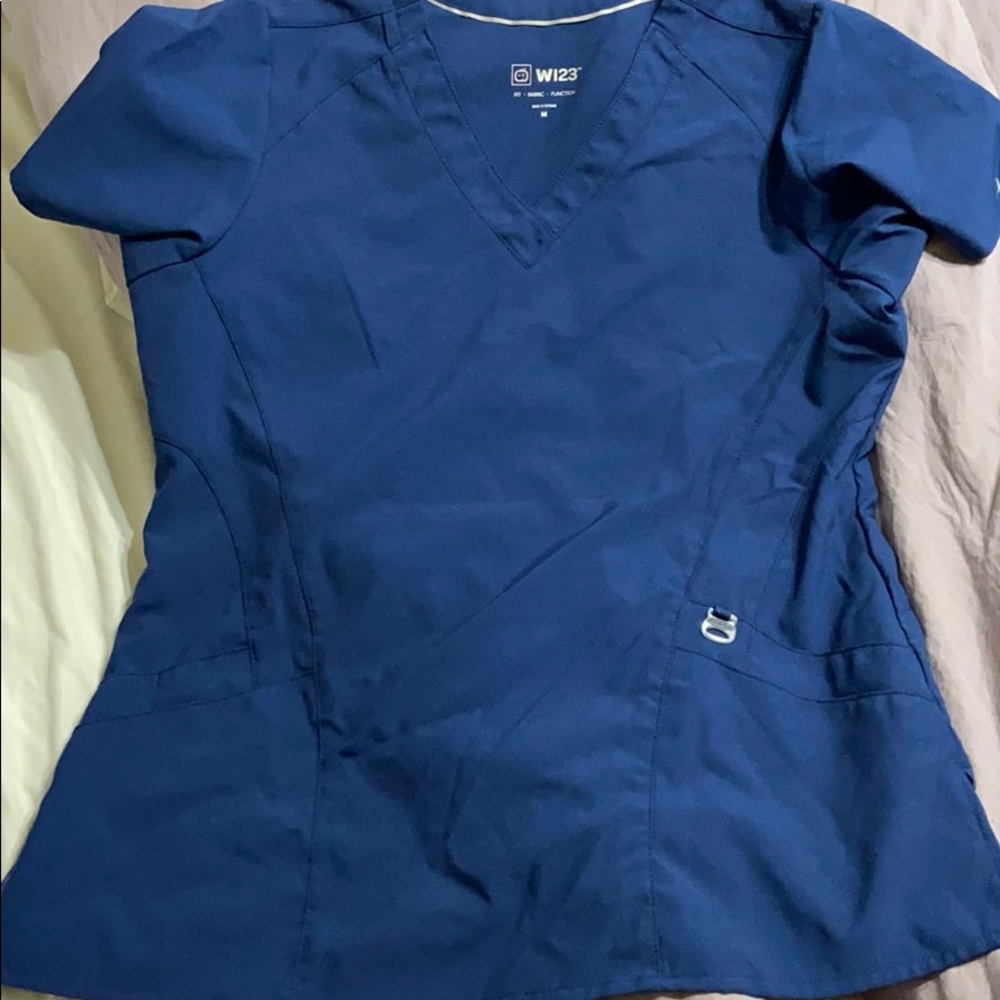 Wonder wink dark blue scrub top